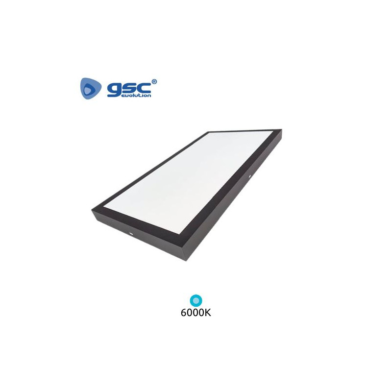 Panel LED Rectangular 60w 6000K 6000Lm SUPERFICIE Color del marco Negro 120x60cm Kisongo GSC C1/6