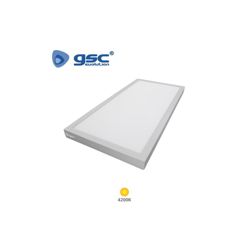 Panel LED Rectangular 24w 4200K 2400Lm SUPERFICIE Color del marco Níquel 60x30cm Kisongo GSC C1/6