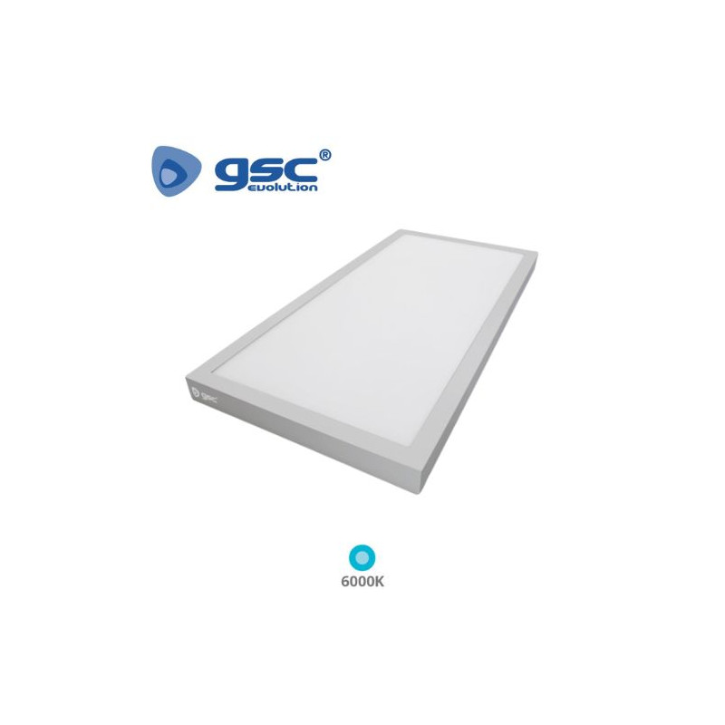 Panel LED Rectangular 36w 6000K 2400Lm SUPERFICIE Color del marco Níquel 90x30cm Kisongo GSC C1/6