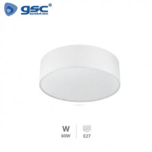 Plafon techo de tela Redondo 60w 2xE27 Blanco Gemena GSC C1/2