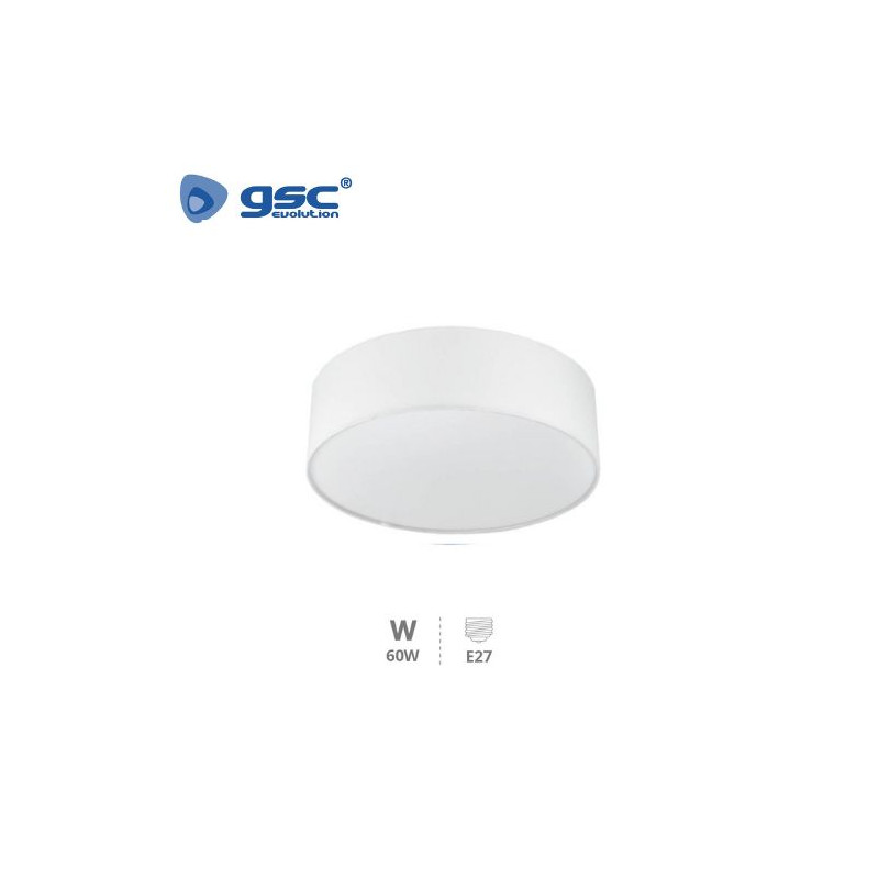 Plafon techo de tela Redondo 60w 2xE27 Blanco Gemena GSC C1/2
