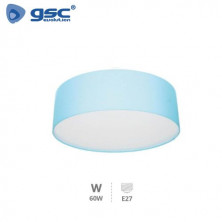 Plafon techo de tela Redondo 60w 2xE27 Celeste Gemena GSC C1/2