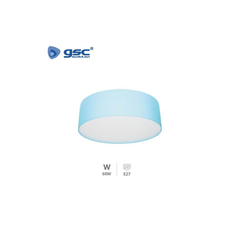 Plafon techo de tela Redondo 60w 2xE27 Celeste Gemena GSC C1/2