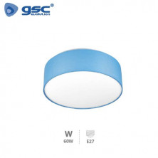 Plafon techo de tela Redondo 60w 2xE27 Azul Gemena GSC C1/2