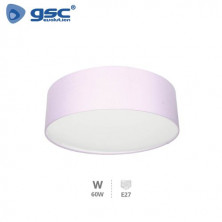 Plafon techo de tela Redondo 60w 2xE27 Lila Gemena GSC C1/2