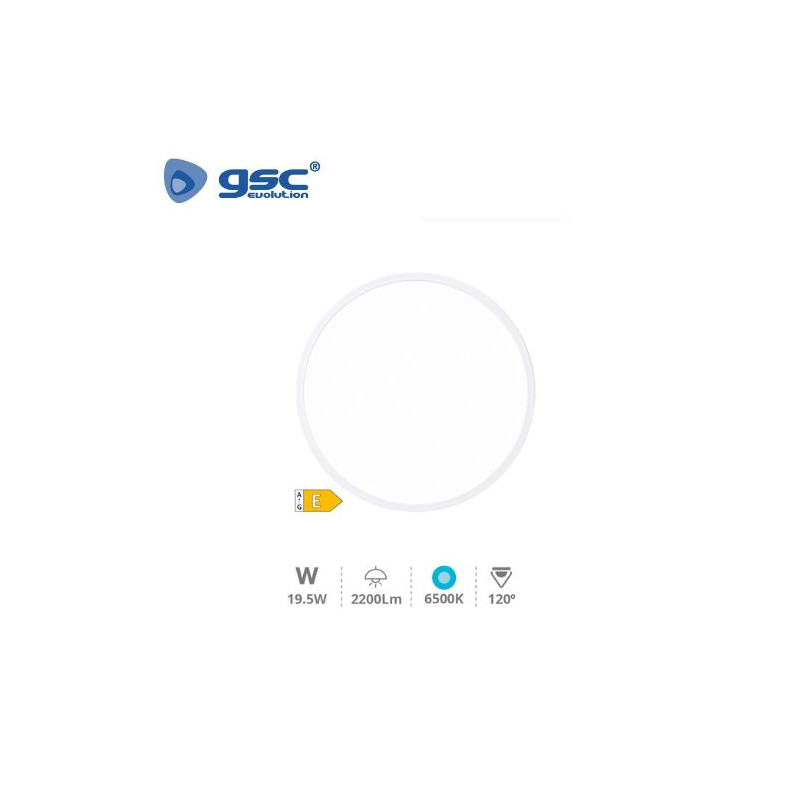 Plafon techo LED Redondo 19,5w 6500K Blanco 2200 Lm Melun GSC C1/10