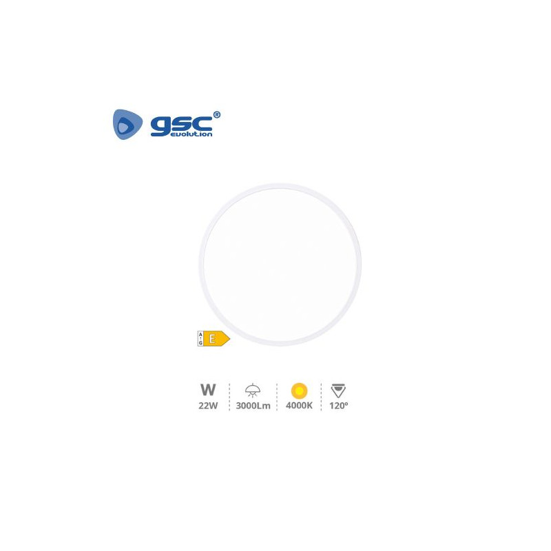 Plafon techo LED Redondo 22w 4000K Blanco 2500 Lm Melun GSC C1/6