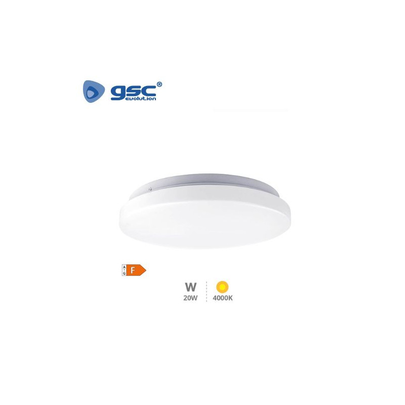 Plafón techo LED Redondo 20w 4000K 1600Lm Blanco Elda GSC C1/10