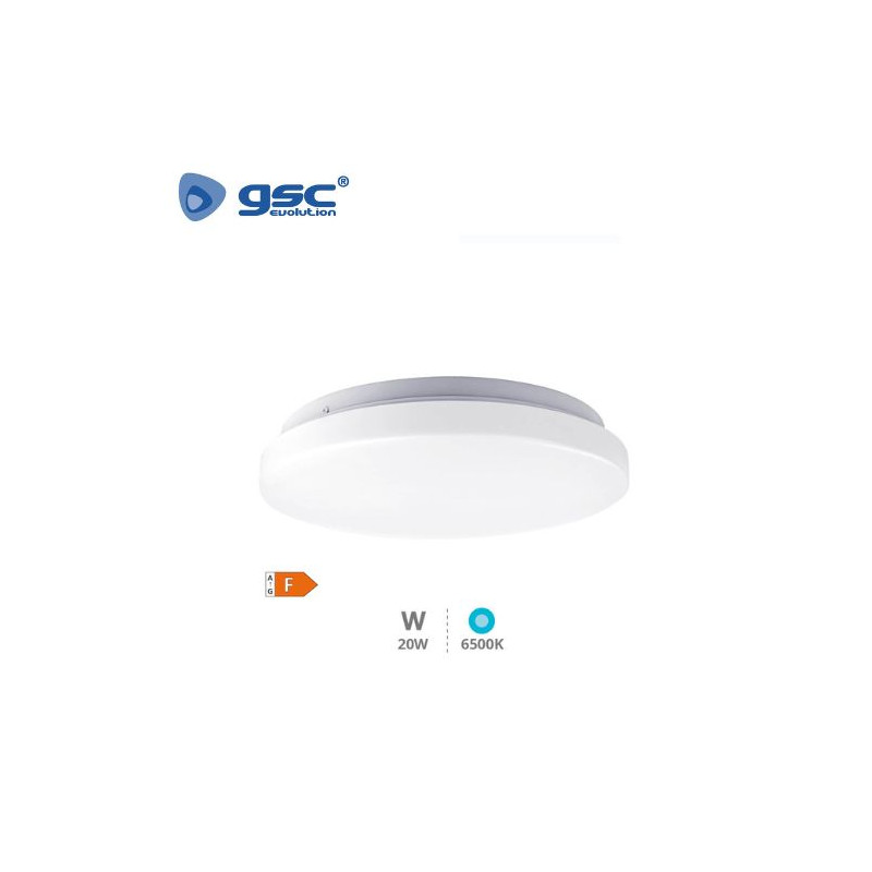 Plafón techo LED Redondo 20w 6500K 1600Lm Blanco Elda GSC C1/10