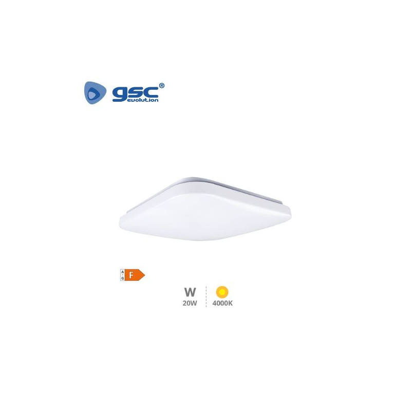 Plafón de techo LED Cuadrado 20w 4000k 1600Lm Bogen  GSC C1/10