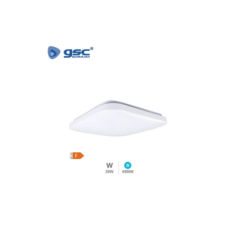 Plafón de techo LED Cuadrado 20w 6500K 1600Lm Bogen GSC /10