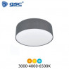 Plafón techo LED Redondo 22w CCT Tono de luz ajustable Regulable tela Gris Kasker GSC C1/2