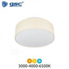 Plafón techo LED Redondo 22w CCT Tono de luz ajustable Regulable tela Beige Kasker GSC C1/2