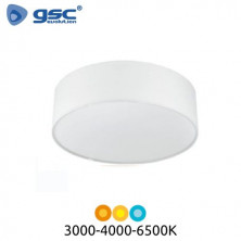 Plafón techo LED Redondo 22w CCT Tono de luz ajustable Regulable tela Blanco Kasker GSC C1/2