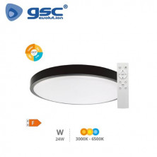 Plafón techo LED Redondo 24w CCT Tono de luz ajustable 1875Lm Negro Andra GSC C1/10