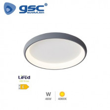 Plafón techo LED Redondo 46w 4000K 3306Lm Gris Simola GSC C1/1
