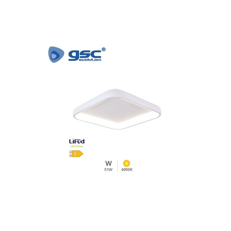 Plafón techo LED Cuadrado 51w 4000K 3113Lm Blanco Simola GSC C1/1