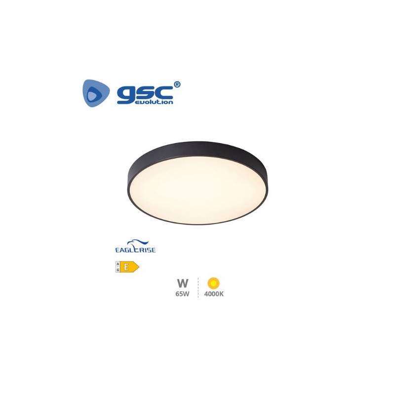 Plafón techo LED Redondo 65w 4000K 4817Lm Negro Kataja GSC C1/1