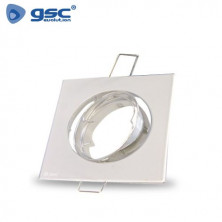 Aro cuadrado basculante Blanco GU10 Incluido 80 x 80mm Diámetro Empotramiento 75mm GSC UUS