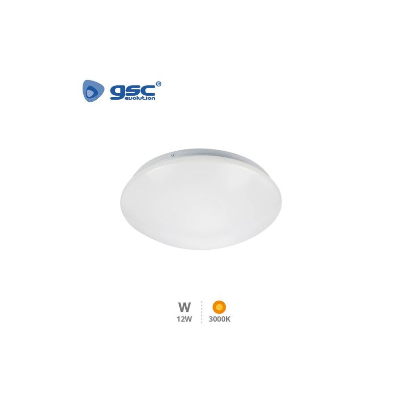 Plafón techo LED Redondo 12W 3000K 900Lm Diámetro 260x75mm Blanco Birai GSC C1/10