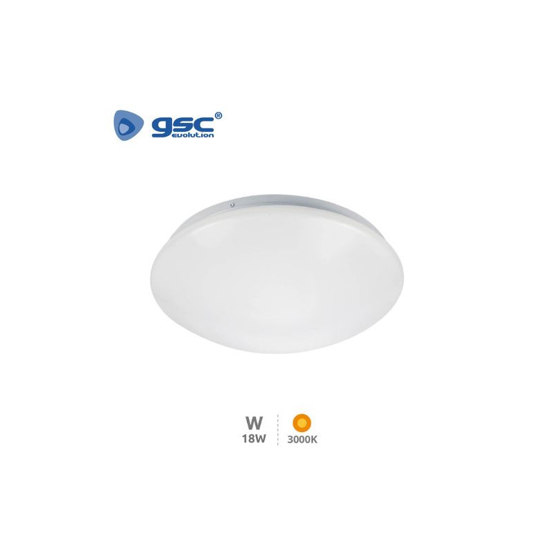 Plafón techo LED Redondo 18W 3000K 1350Lm Diámetro 310x95mm Blanco Birai GSC
