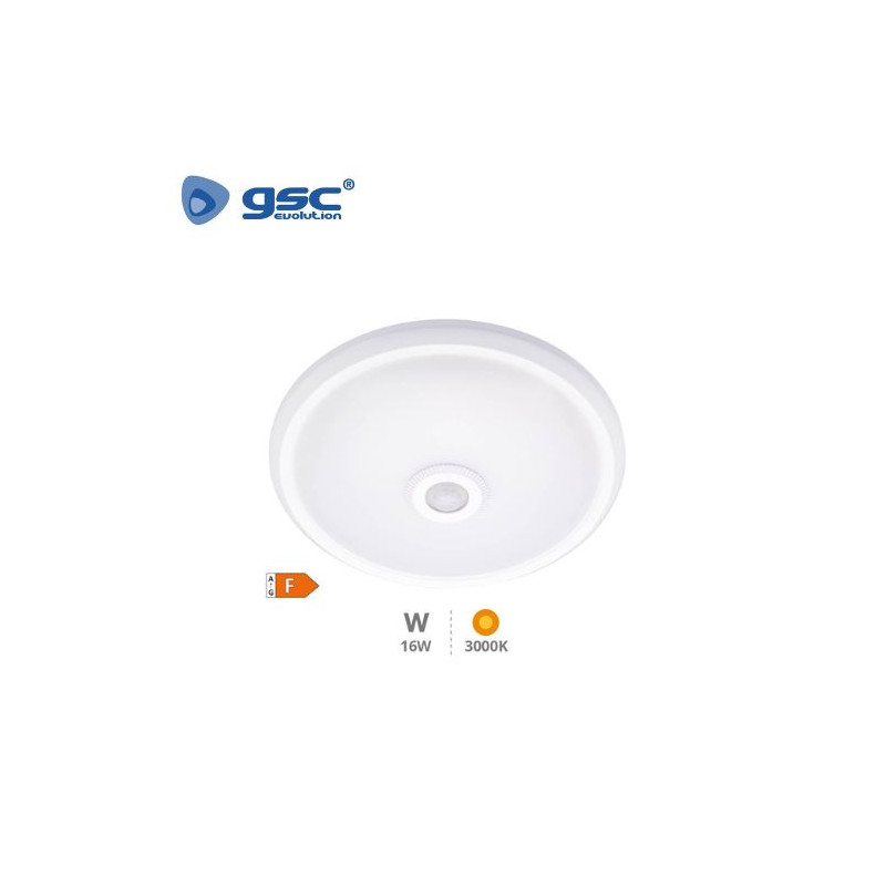 Plafon techo LED Redondo SENSOR movimiento 16w 3000K Blanco 1150 Lm Bagori GSC C1/10