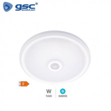 Plafon techo LED Redondo SENSOR movimiento 16w 6000K Blanco 1150 Lm Diámetro 290x60mm Bagori GSC C1/