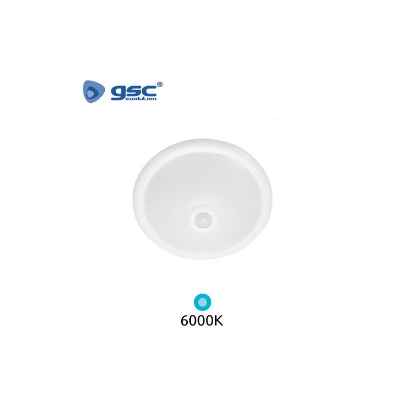 Plafón techo LED Redondo 2x25w SENSOR movimiento / crespuscular 6000K Blanco 2500Lm Kigoma GSC C1/5