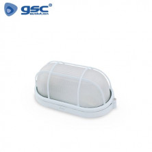 Aplique de pared Máx.60w E27 Ovalado con Rejilla Exterior Aluminio Blanco IP44 220V GSC C1/20