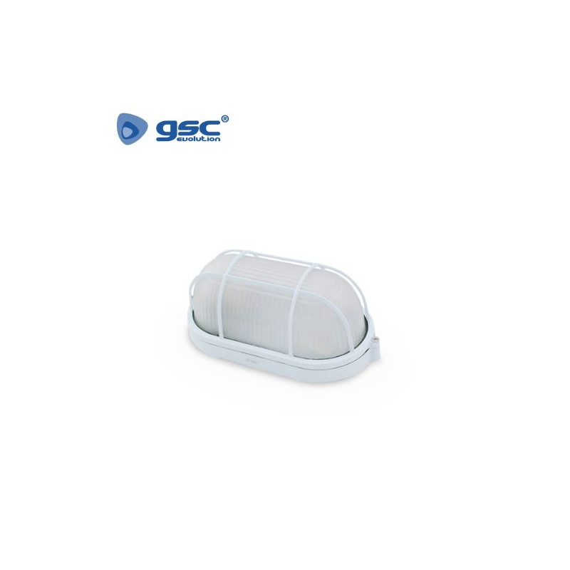 Aplique de pared Máx.60w E27 Ovalado con Rejilla Exterior Aluminio Blanco IP44 220V GSC C1/20