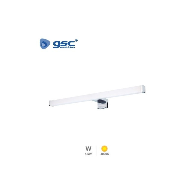 Aplique de baño LED 6w 4000K 570Lm Níquel Nakur IP44 GSC C1/20