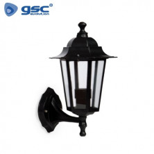 Farol jardin E27 IP44 60w Brazo abajo Alum Negro 280x420 Serie Lenna GSC