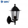 Farol jardin E27 IP44 60w Brazo abajo Alum Negro 280x420 Serie Lenna GSC