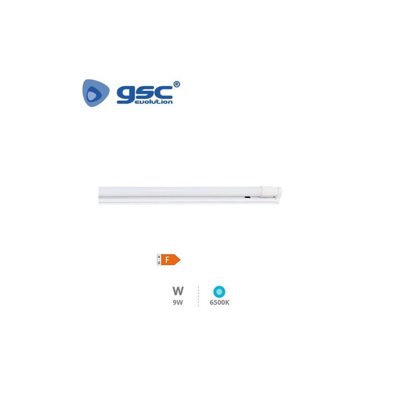 Regleta Pantalla Industrial con tubo LED T8 60cm 9w 6500K GSC C1/24