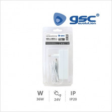 Fuente de alimentación para Tira de LED 24V 36w con cable y conector IP20 GSC C1/1