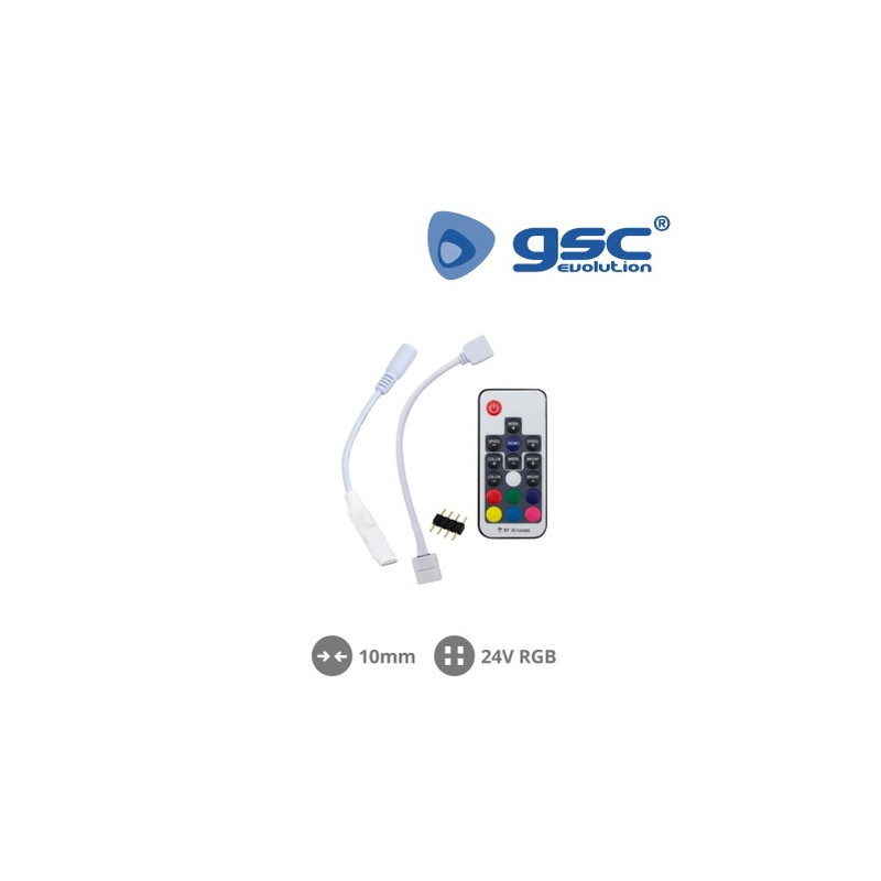 Controlador regulador para Tira LED RGB 24v Clip 4 pins y mando GSC