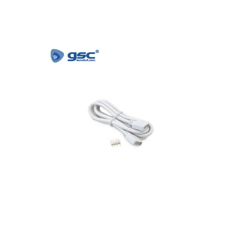 Alargador para tira LED RGB de 24v 1m conectores macho Hembra GSC C1/1