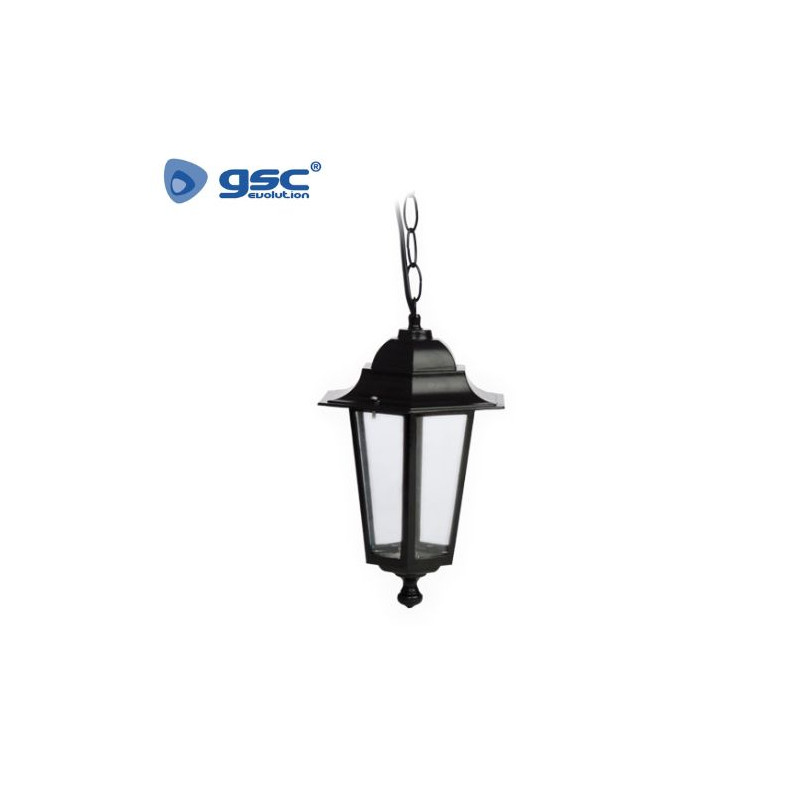 Farol jardin E27 IP44 60w Colgante Alum Negro 230x350 Serie Lenna GSC C1/6