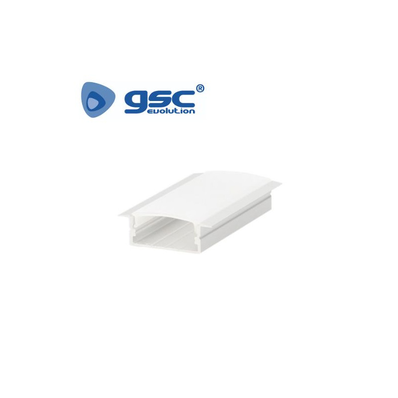 Perfil de aluminio 2m Empotrable TRANSPARENTE para tiras LED hasta 19mm GSC UUS