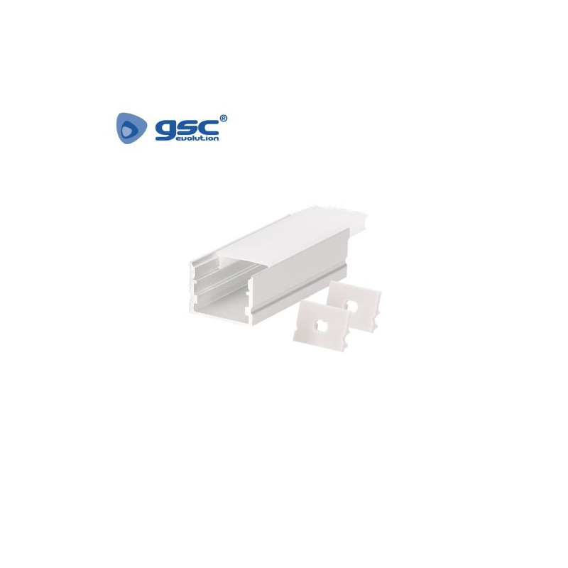 Perfil de aluminio 2m superficie OPAL para tiras LED hasta 15mm GSC C1/50
