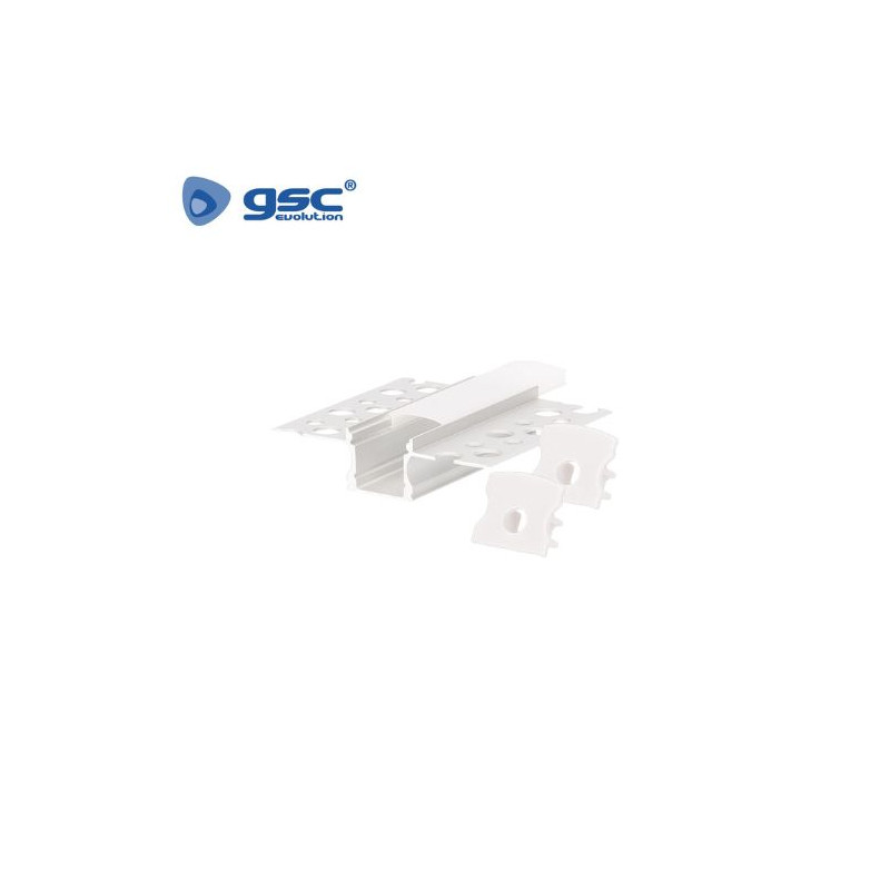 Perfil de aluminio 2m Empotrable pladur OPAL para tira LED hasta 18mm (Acc. ref. 204095051) GSC C1/1