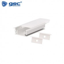 Perfil de aluminio 2m Empotrable Suelo exterior OPAL para tiras LED hasta 12mm GSC C1/1