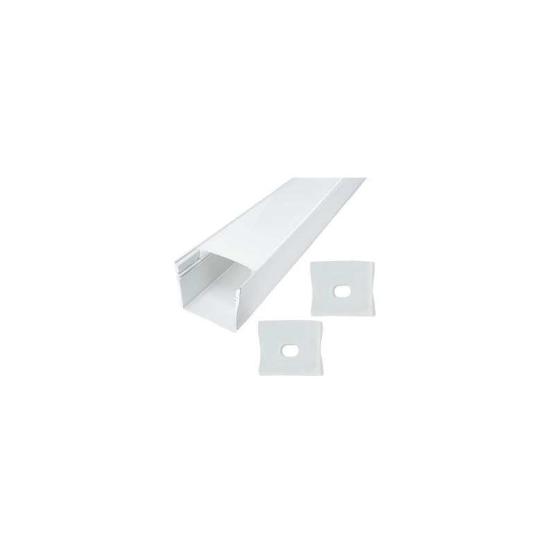 Perfil de aluminio 2m superficie OPAL para tiras de LED 220V hasta 23mm GSC C1