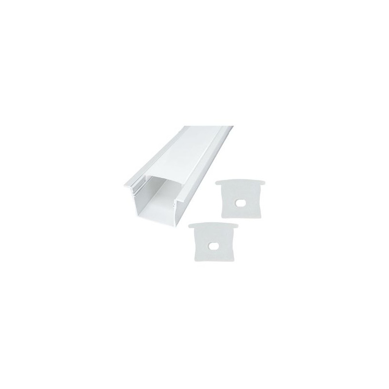 Perfil de aluminio 2m empotrable OPAL para tiras de LED 220V hasta 23mm GSC C1