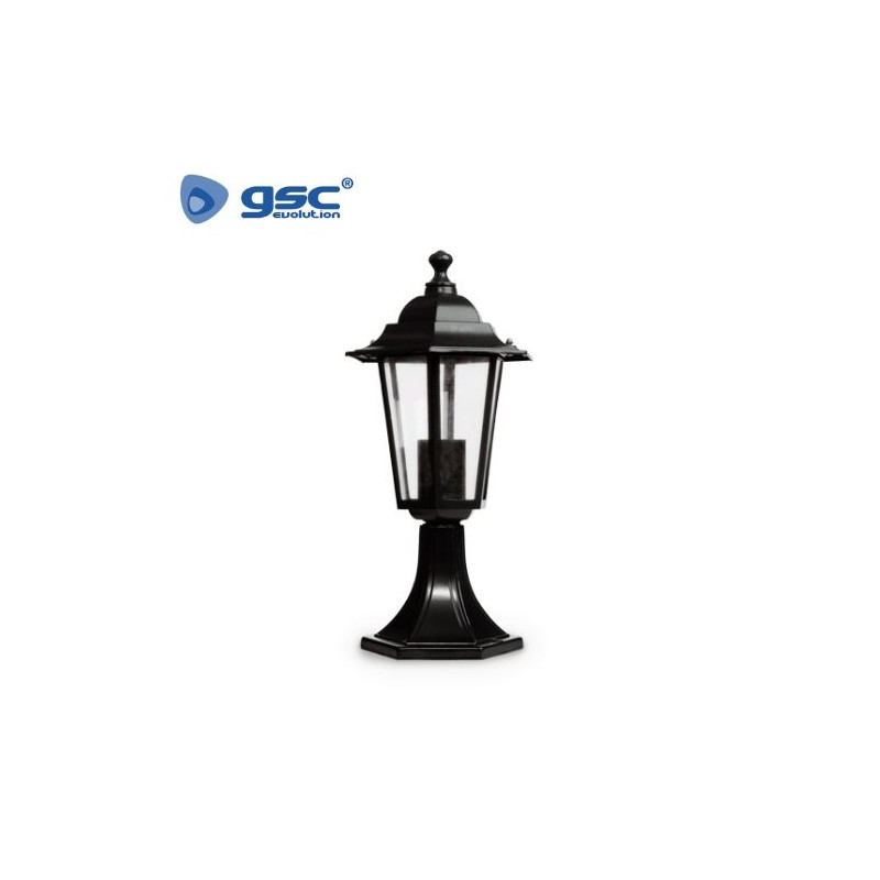 Farol jardin E27 IP44 60w Sobremuro Alum Negro 230x478 Serie Lenna GSC C1/6
