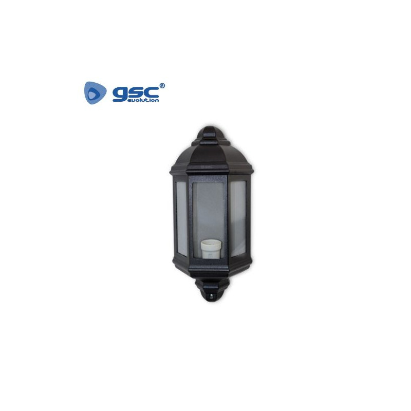 Farol jardin E27 IP44 60w Sobremuro Alum Negro 165x360 Serie Luciérnaga GSC C1/8