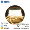Tira LED 50m 230V 17w/m 3000K 1700Lm/m Ancho 14mm SMD 2835 Serie PRO IP65 GSC
