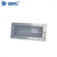 Aplique de pared Máx.60w E27 Rectangular Níquel EMPOTRABLE con Rejilla IP54 220V GSC C1/20