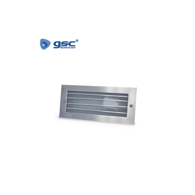 Aplique de pared Máx.60w E27 Rectangular Níquel EMPOTRABLE con Rejilla IP54 220V GSC C1/20