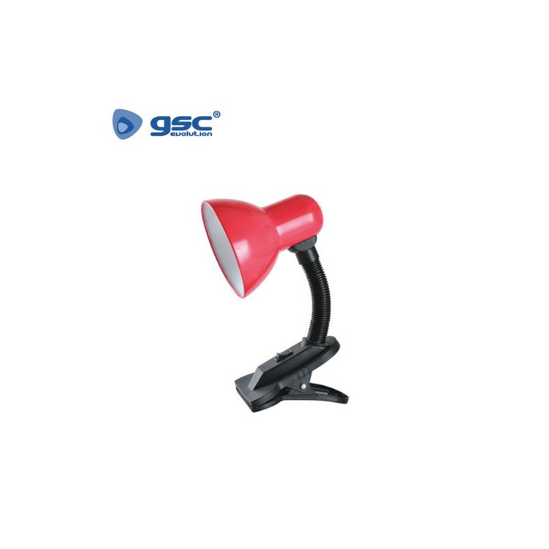 Flexo de sobremesa Saidu E27 40w con pinza Rojo GSC C1/30